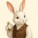 Drawn portrait of White Rabbit