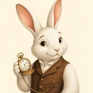 Drawn portrait of the White Rabbit