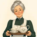 Drawn portrait of Mrs. Hudson