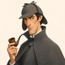 Drawn portrait of Sherlock Holmes