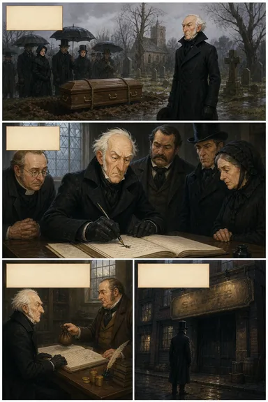 A drawn page from the comic edition of A Christmas Carol