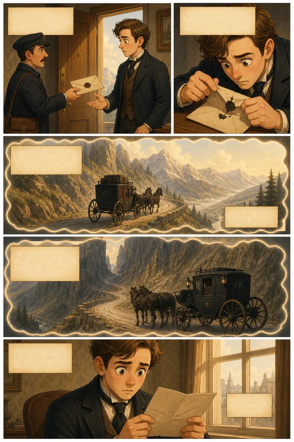 Dracula, illustrated page 8: He went, but immediately returned with a letter:…