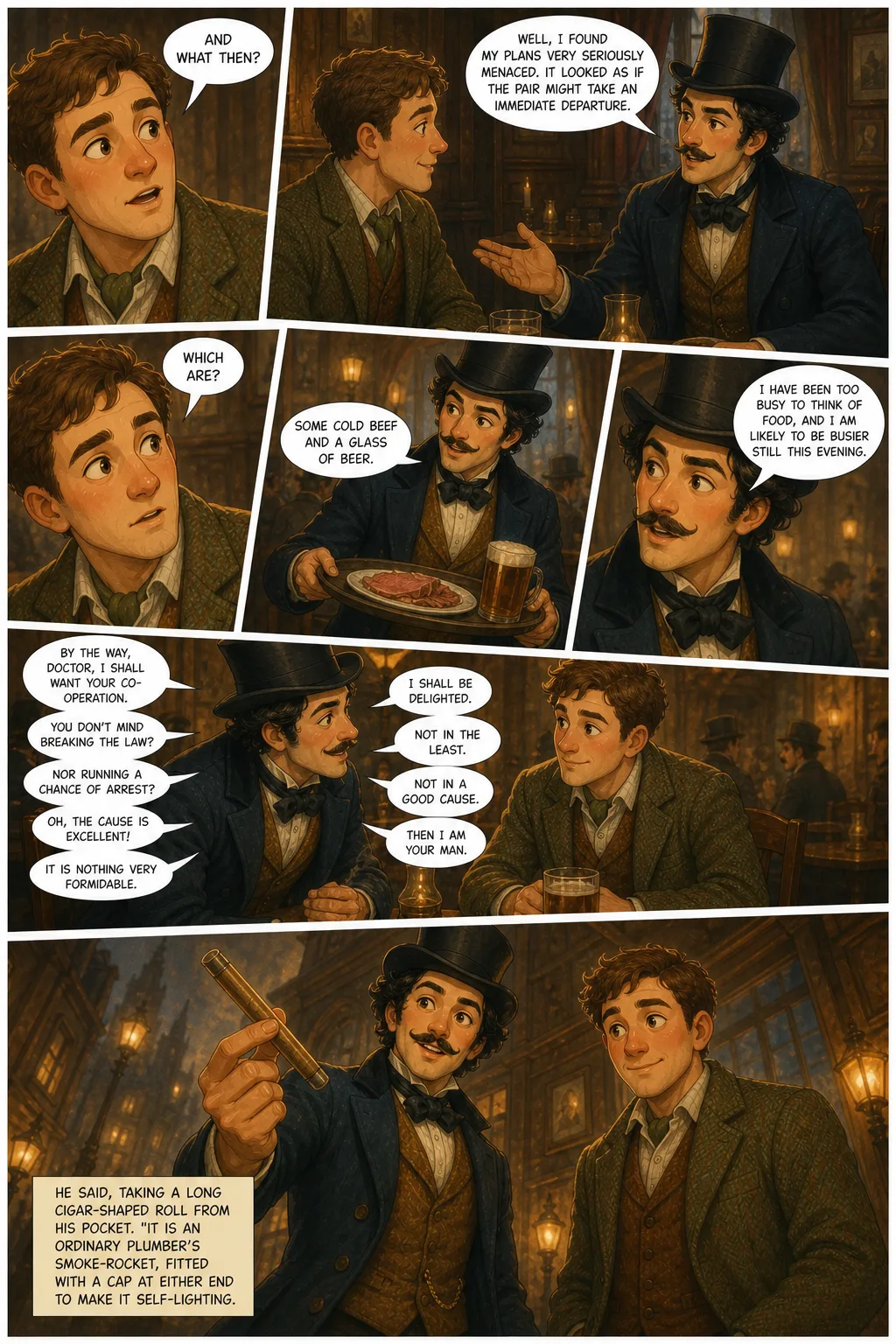 The Adventures of Sherlock Holmes, illustrated page 21: and what then?