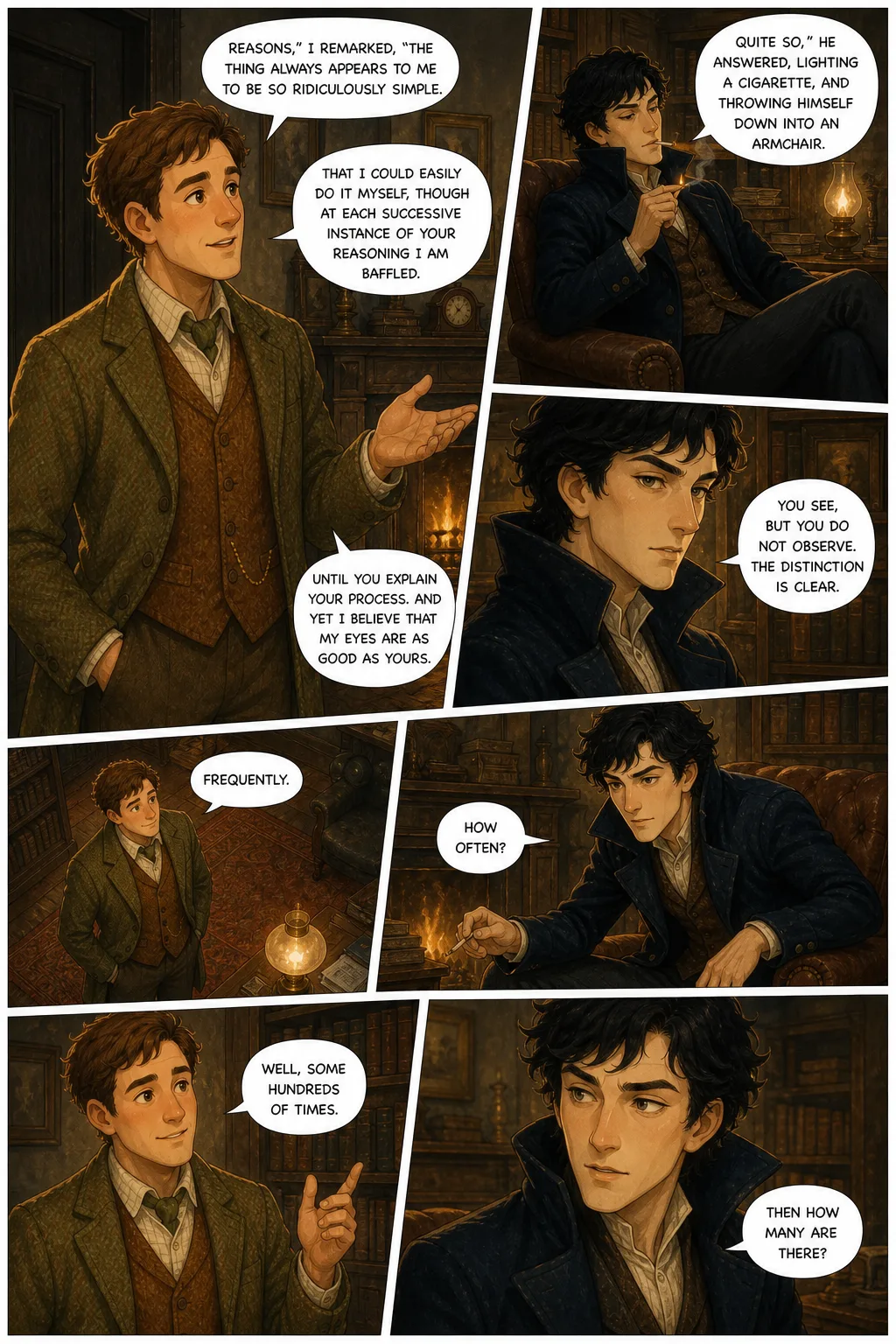 The Adventures of Sherlock Holmes, illustrated page 6: reasons,” I remarked, “the thing always appears to me to be so ridiculously simple