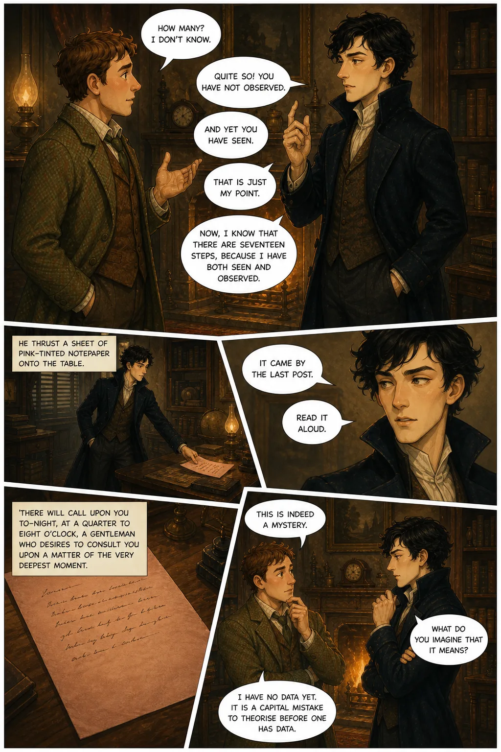 The Adventures of Sherlock Holmes, illustrated page 7: How many? I don’t know.